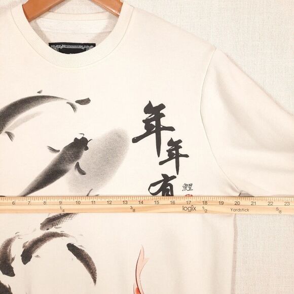 Blind Rooster Asian Graphic Sweatshirt Women's SZ Medium "Every Year Have Fish" - Picture 12 of 16